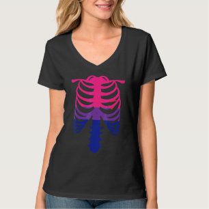 Bisexuelles Stolzflagge Skelett Brustkorb Bisexu T-Shirt