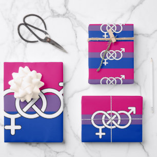 Bisexuelles Stolzsymbol Flagge Geschenkpapier Set