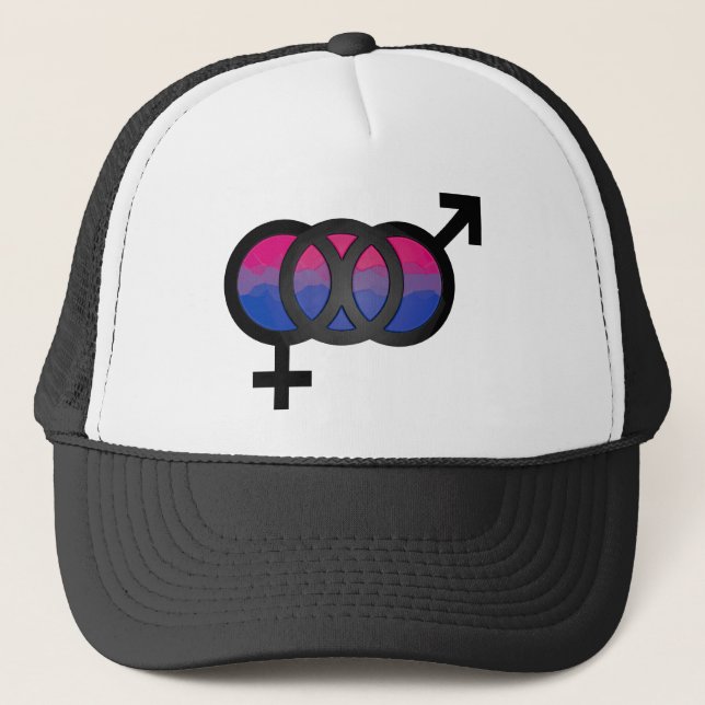 bisexuelles Symbol 3D Truckerkappe (Vorderseite)