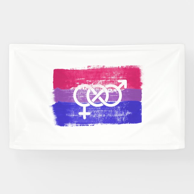 BISEXUELLES SYMBOL-FLAG BANNER (Horizontal)