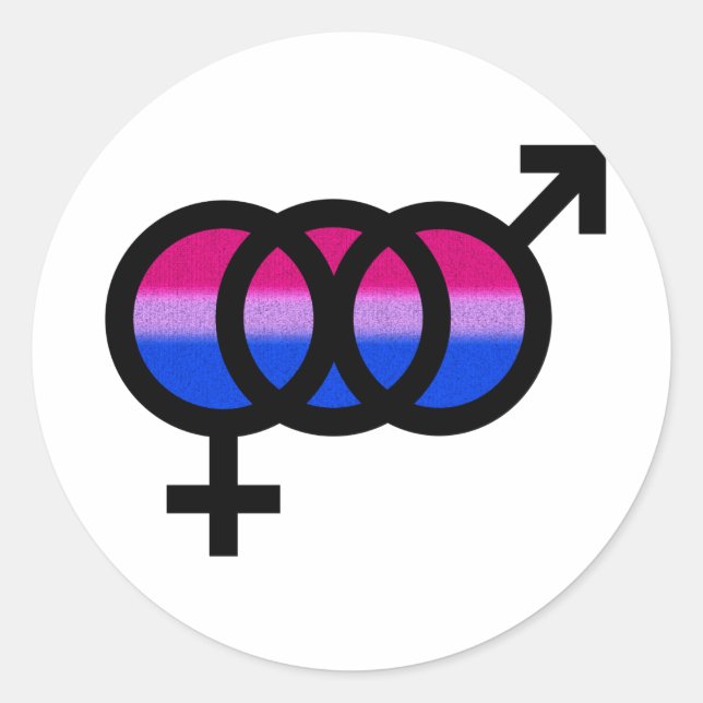 Bisexuelles Symbol Runder Aufkleber (Vorderseite)