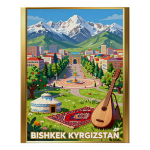 Bishkek Kirgisische Gebirgsreise Poster