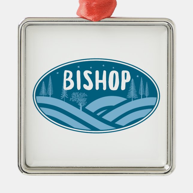 Bishop California Outdoor Ornament Aus Metall (Vorne)