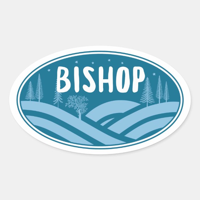 Bishop California Outdoor Ovaler Aufkleber (Vorderseite)