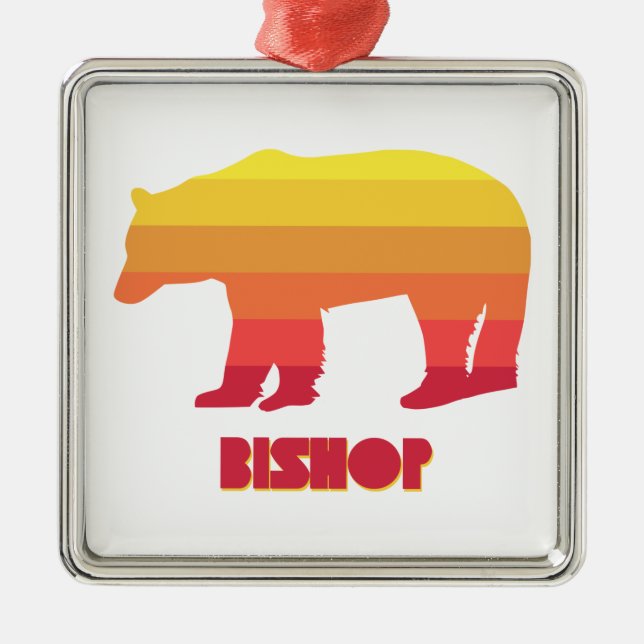 Bishop California Rainbow Bear Ornament Aus Metall (Vorne)