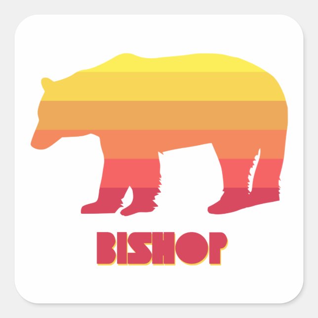 Bishop California Rainbow Bear Quadratischer Aufkleber (Vorderseite)