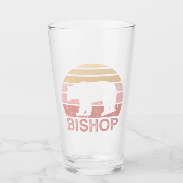 Bishop California Retro Bär Glas (Vorderseite)