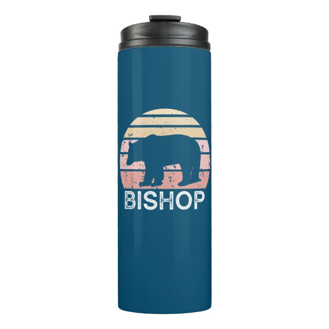 Bishop California Retro Bär Thermosbecher (Vorderseite)