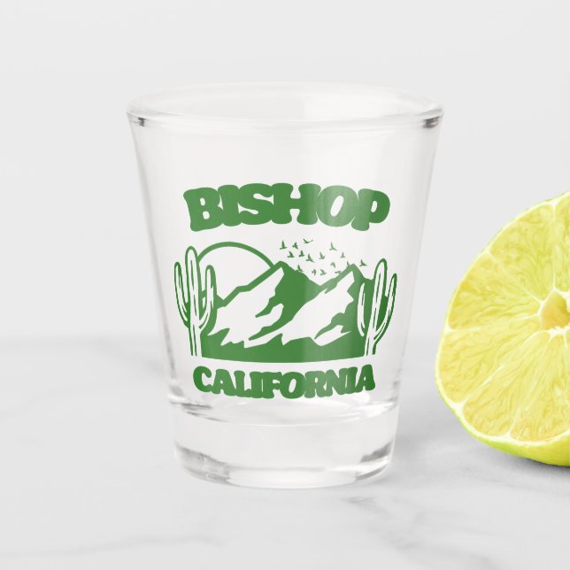 Bishop Kalifornien Schnapsglas (Vorderseite)