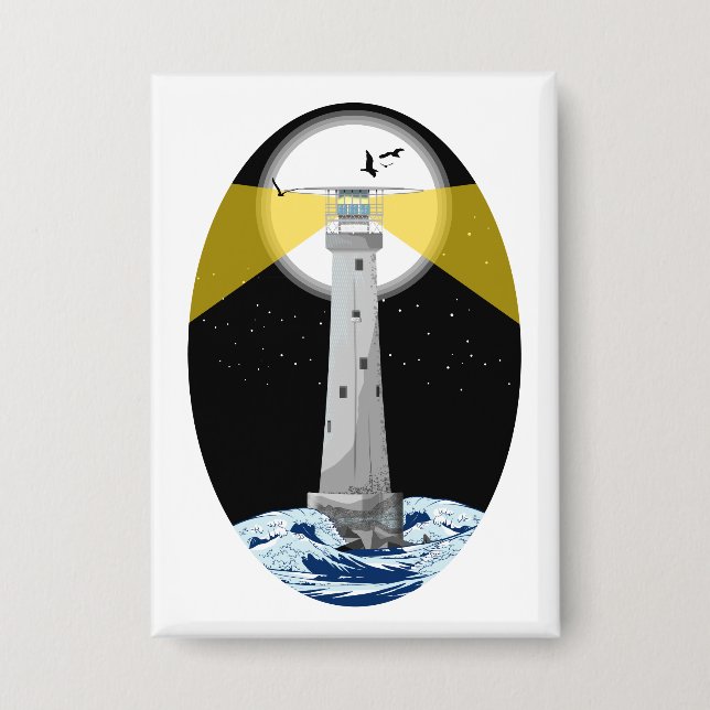 Bishop Rock Lighthouse Button (Vorderseite)