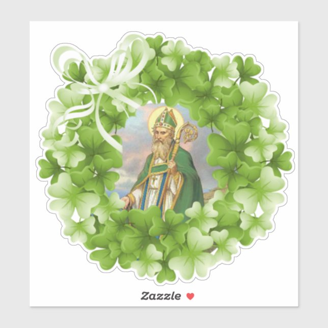 Bishop St. Patrick Kleeblatts Religiös Aufkleber (Blatt)