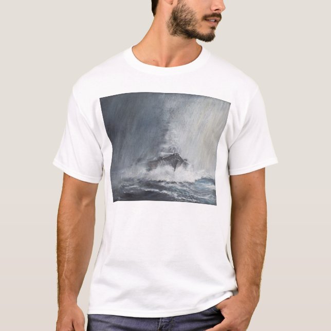 Bismarck durch Vorhänge des Regen-Schneeregens T-Shirt (Vorderseite)