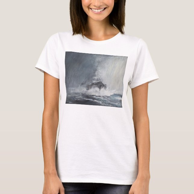 Bismarck durch Vorhänge des Regen-Schneeregens T-Shirt (Vorderseite)