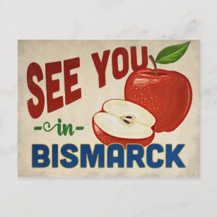 Bismarck North Dakota Apple - Vintage Travel Postkarte
