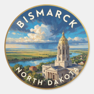 Bismarck North Dakota Capitol Reise Runder Aufkleber