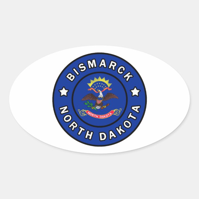 Bismarck North Dakota Ovaler Aufkleber (Vorderseite)