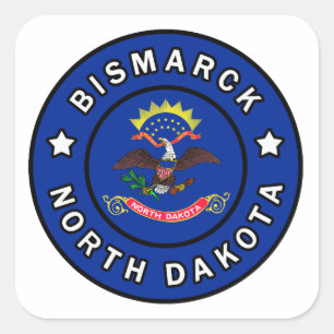 Bismarck North Dakota Quadratischer Aufkleber