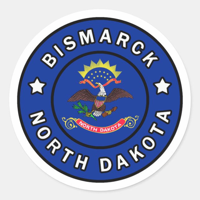 Bismarck North Dakota Runder Aufkleber (Vorderseite)