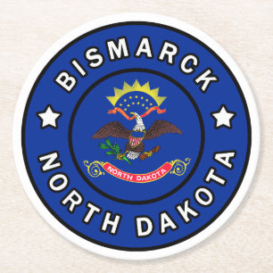 Bismarck North Dakota Runder Pappuntersetzer