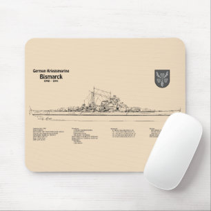 Bismarck - Pläne für die Schlachtung - Blaupause S Mousepad