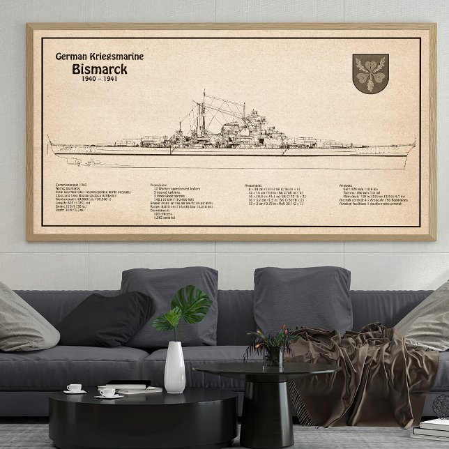 Bismarck - Pläne für die Schlachtung - Blaupause S Poster (Von Creator hochgeladen)