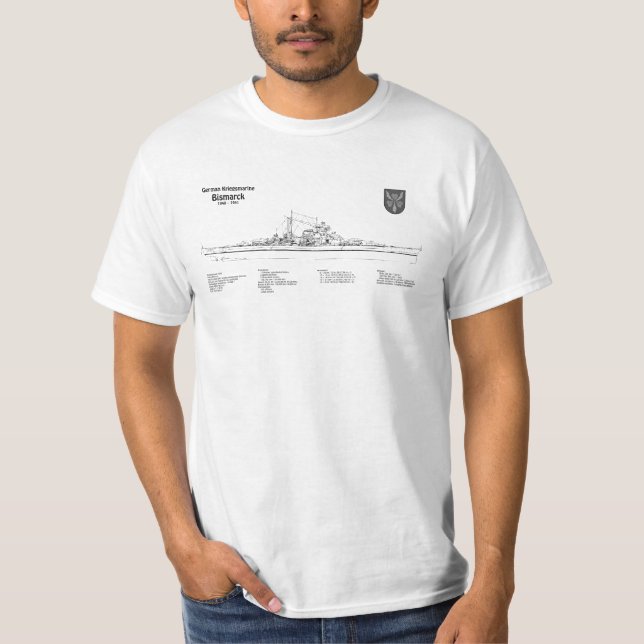 Bismarck - Pläne für die Schlachtung - Blaupause S T-Shirt (Vorderseite)