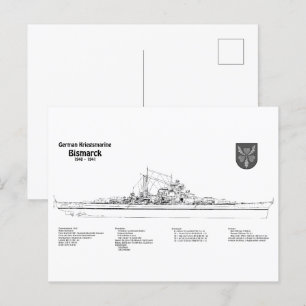 Bismarck - Pläne für ein Konzept für die Schlachth Postkarte