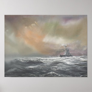 Bismarck signalisiert Prinz Eugen 0959hrs am 24. Poster