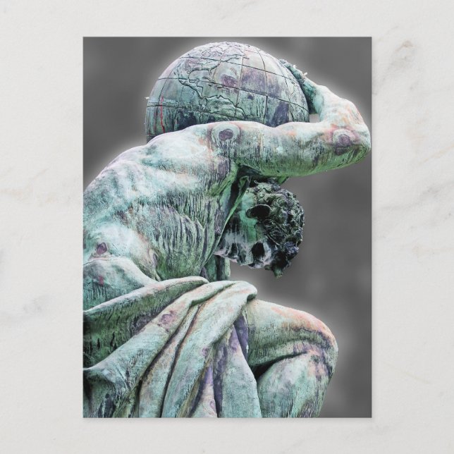 Bismarck Statue, Berlin, Griechischer Gott Atlas,  Postkarte (Vorderseite)