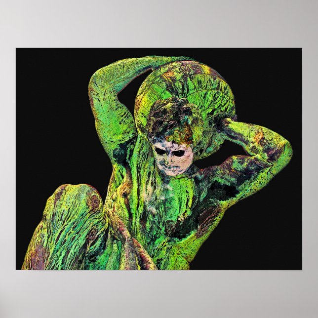 Bismarck Statue, Berlin, Griechischer Gotteatlas,  Poster (Vorne)