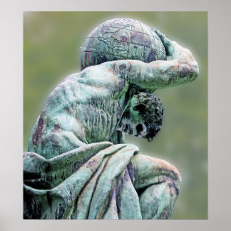 Bismarck Statue, Berlin, Griechischer Gotteatlas,  Poster