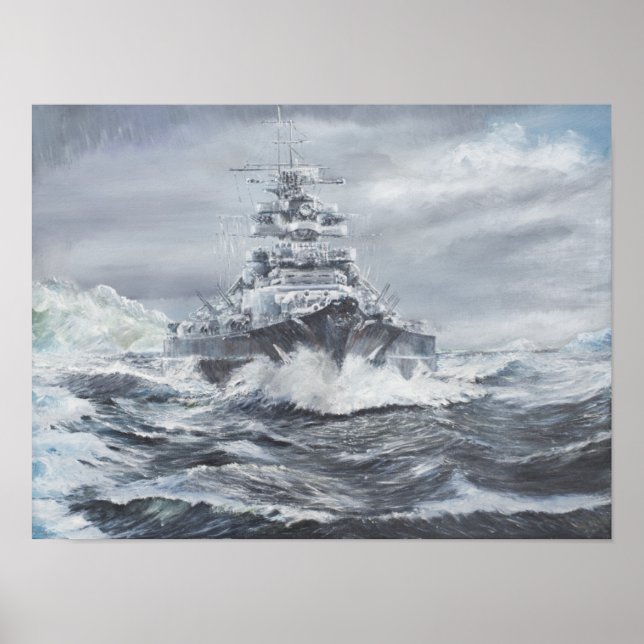 Bismarck vor der grönländischen Küste 1900h 23. Ma Poster (Vorne)