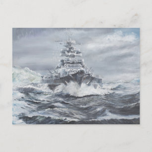 Bismarck vor der grönländischen Küste 1900h 23. Ma Postkarte