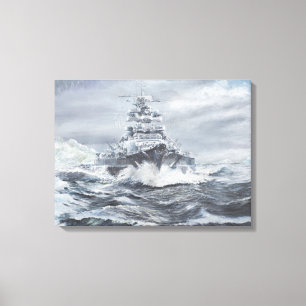 Bismarck vor Grönland-Küste 1900hrs 23rdMay Leinwanddruck