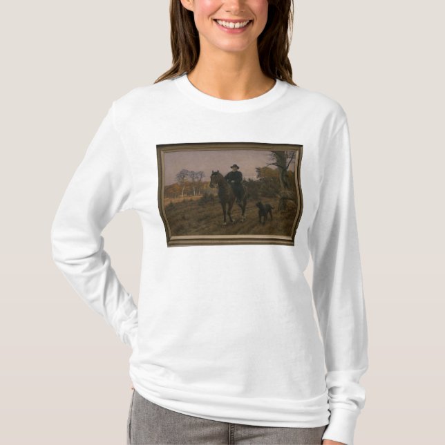 Bismarck zu Pferd mit Hund T-Shirt (Vorderseite)