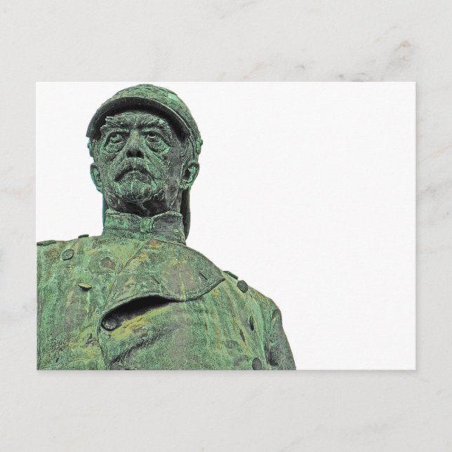 Bismarckstatue, Berlin, Head, White Back(bs2pst) Postkarte (Vorderseite)