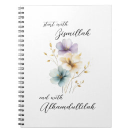 Bismillah Alhamdullilah Pastel Color Floral Notizblock