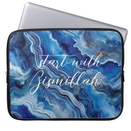 Bismillah Blue Agate Neoprene 15 in Laptopschutzhülle