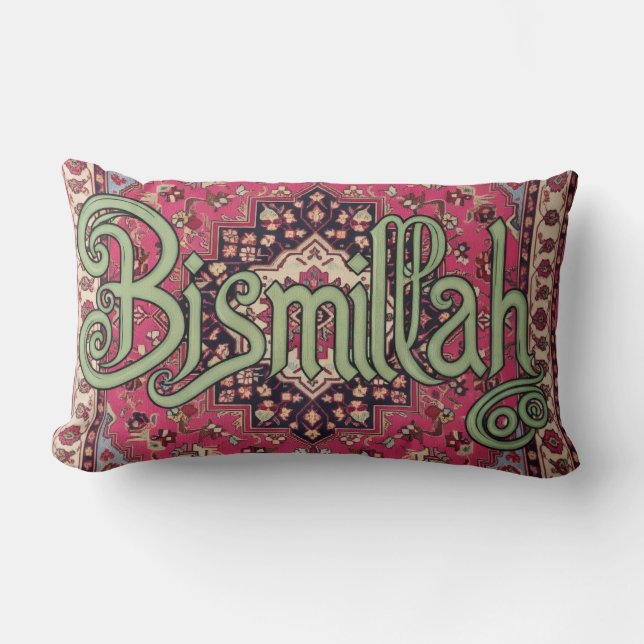 Bismillah Eastern Islamic Throw pillow Lendenkissen (Vorderseite)