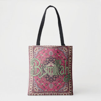 Bismillah rosa und grüne Tote-Tasche Persisch