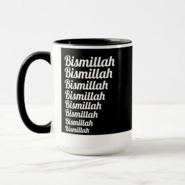 Bismillah Typografie White auf der schwarzen Monog Tasse