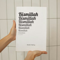 Bismillah Typografy Black Gradation on White