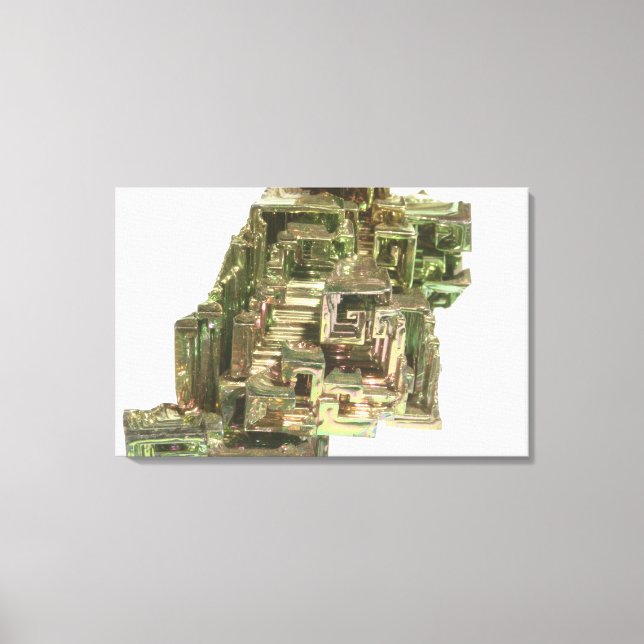 Bismutkristalle mit einem irisierenden Aspen Leinwanddruck (Vorderseite)