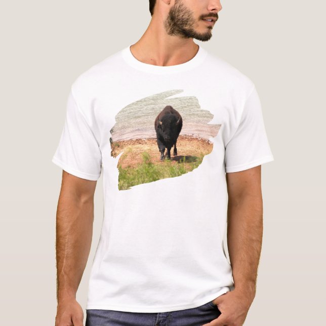 Bison am Wasser T-Shirt (Vorderseite)