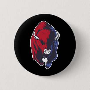 Bison American National Buffalo Button