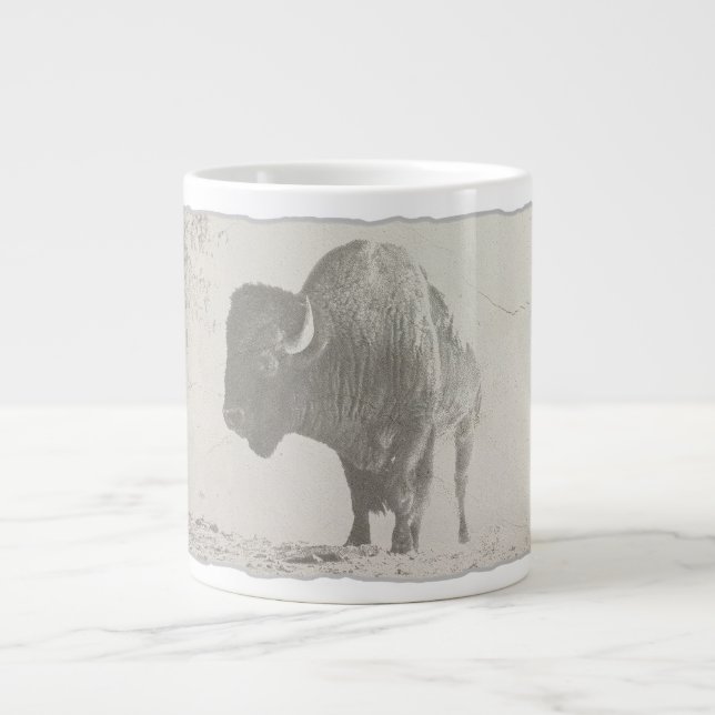 Bison Animal Retro Pop Art Jumbo-Tasse (Vorderseite)