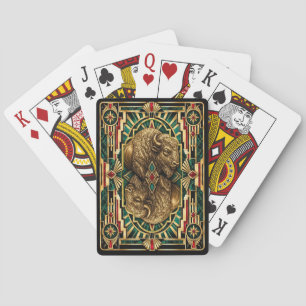 Bison, Art Deco Wildtiere Spielkarten