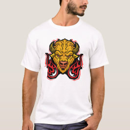 Bison beim Durchqueren des Feuers T-Shirt