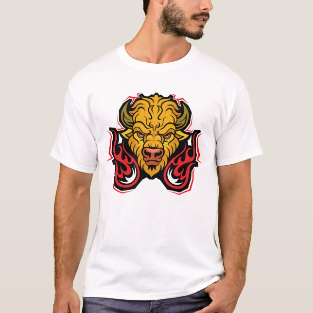 Bison beim Durchqueren des Feuers T-Shirt (Vorderseite)