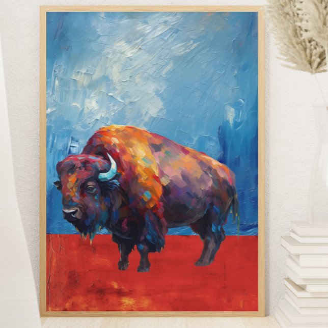 Bison Buffalo Abstrakte Malerei Poster (Von Creator hochgeladen)